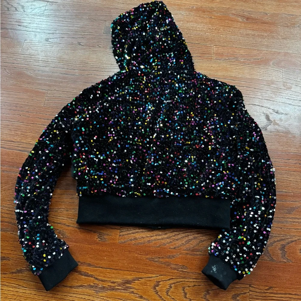 Rainbow Sequin Kids Dance jacket and skort - Picture 7 of 8